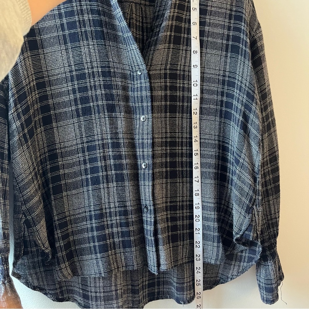 💕MUST GO free shipping! Navy Madewell Westward Bell Sleeve Button Front Shirt XS - Picture 5 of 10